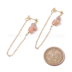 Boucles d'oreilles pendantes en perles de pierre de soleil naturelles pour femmes&nbsp;EJEW-TA00028-02