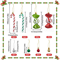 8 Stile Kunststoff Zuckerstange & Ball & Süßigkeiten Anhänger Dekorationen&nbsp;FIND-SC0013-41