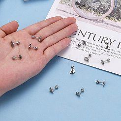 Anlaufgeschützte 201 Edelstahl Barbell Knorpel Ohrringe&nbsp;EJEW-R147-34