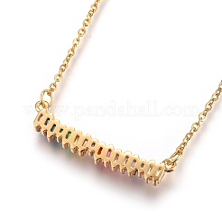 Collana con pendente in ottone con zirconia cubica&nbsp;NJEW-O108-01G