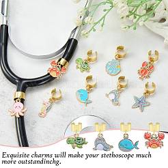 9 pendentif stéthoscope décoratif en alliage émaillé&nbsp;HJEW-SW00235
