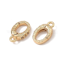 Anneaux de portail à ressort Shegrace en laiton micro-pavé de zircone cubique transparente&nbsp;XGRQ58425-760G