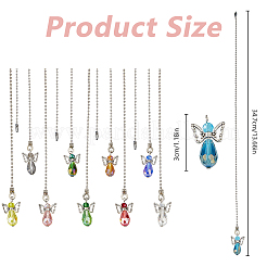 Breloques en verre et alliage d'ange&nbsp;HJEW-DC00010