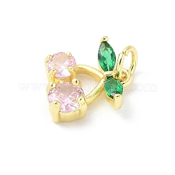 Pendentifs avec zircon cubiques à micro-pavés en laiton&nbsp;KK-Z101-06G-01