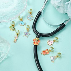 9 pendentif stéthoscope décoratif en alliage émaillé&nbsp;HJEW-SW00235