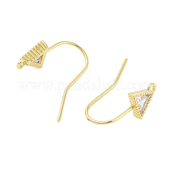 Messing Mikro Pflaster Zirkonia Ohrringe Zubehörse&nbsp;EJEW-B063-05G-01