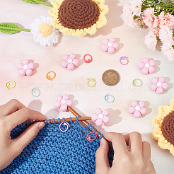 Protectores de silicona para puntas de aguja de tejer con forma de flor&nbsp;DIY-NB0009-49