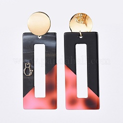 Boucles d'oreilles pendantes en acétate de cellulose (résine)&nbsp;EJEW-JE03456-01