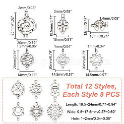 96 stücke 12 arten tibetischen stil legierung hohl stecker charms sets&nbsp;TIBE-GO0001-06