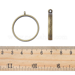 Legierung offene zurück Lünette Anhänger&nbsp;PALLOY-YW0001-09AB