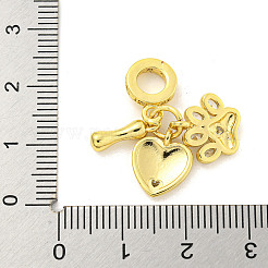 Dijes colgantes europeos de circonio cúbico micro pavé de latón chapado en estante&nbsp;KK-P270-02C-G