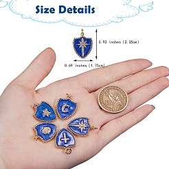 5 pièces 5 styles véritables en laiton plaqué or 18k micro pavé clair pendentifs en émail de zircone cubique&nbsp;ZIRC-SZ0001-35
