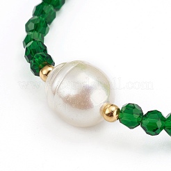 Bracelets extensibles en perles de verre rondes à facettes&nbsp;BJEW-JB05986