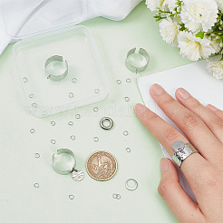 Kit para hacer anillos de puño con dijes redondos planos&nbsp;DIY-DR0001-22P
