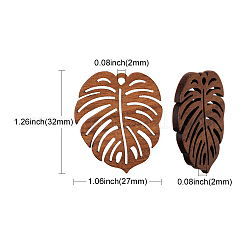 Pendentifs en bois de noyer naturel&nbsp;WOOD-CJ0001-28