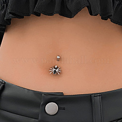 Spinne 304 Edelstahl Micro Pave Zirkonia Bauchnabelringe&nbsp;FS-WGE57A2-01