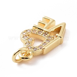 Pendentifs avec zircon cubiques à micro-pavés en laiton&nbsp;KK-C012-05G