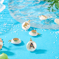 5 Stück 5 Stile natürliche Süßwasser-Zuchtperlennuggets mit Buchstabenanhängern&nbsp;PEAR-TA0001-27
