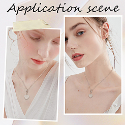 4 pièce 4 styles 201 cœur en acier inoxydable avec pendentif en forme de lettre&nbsp;AJEW-BBC0002-44