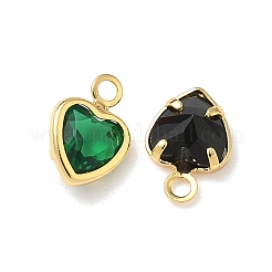 Micro pavé di zirconi in ottone con pendenti in vetro&nbsp;KK-Z136-17G