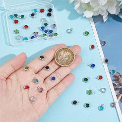 48 Stück 8 Farben galvanisierter Naturquarz Edelstahl facettierte Blumenanhänger&nbsp;STAS-UN0056-90