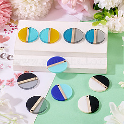 10 pieza de colgantes de resina y madera de 5 colores transparentes y opacos&nbsp;RESI-TA0004-67