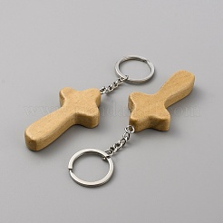 Schlüsselanhänger aus Naturholz&nbsp;KEYC-WH0027-107B