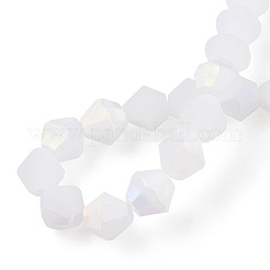 Fili di perle di vetro smerigliato bicono imitazione giada&nbsp;LS-EGLA-A039-J6mm-MB06