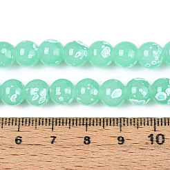 Chapelet de perles en verre baking paint&nbsp;DGLA-N015-8mm-07