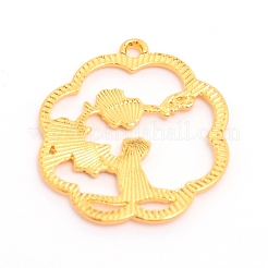 Pendente smaltati in lega&nbsp;ENAM-WH0047-69G-RS