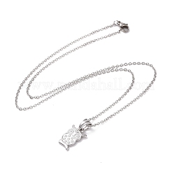 Collier avec pendentif hibou en acier inoxydable 304 anti-ternissement pour femme&nbsp;STAS-E154-20P