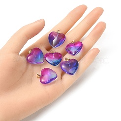 Pendenti in vetro trasparente bicolore&nbsp;GLAA-YW0003-02B