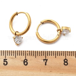 Ohrhänger aus Edelstahl 304 mit mikropavé-gefassten Zirkonia&nbsp;STAS-R004-03G-02