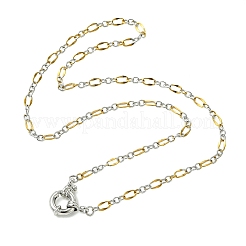 2 collier chaîne Figaro bicolore 3 mm en acier inoxydable 304 (2 couleurs)&nbsp;NJEW-JN06465