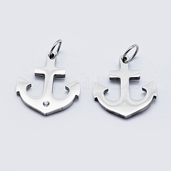 Pendenti in acciaio inossidabile chirurgico 316 eco-compatibili con micro pavé di zirconia cubica&nbsp;RB-I078-74P-NR