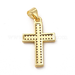 Estante de placas micro latón allanan colgantes de circonio cúbico&nbsp;KK-E072-03G