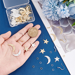 Kit fai da te per realizzare orecchini pendenti a forma di luna e stella&nbsp;DIY-UN0004-31