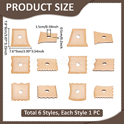 6 strumento per modellare i piedi in ceramica e legno&nbsp;DIY-UN0008-61