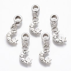 Tibetische Legierung europäische baumelnde Charms&nbsp;PALLOY-JF00001-40