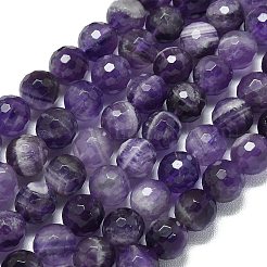 Natürliche Chevron-Amethyst-Perlenstränge&nbsp;G-B165-A09-8mm