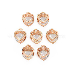 Breloques de cœur en alliage&nbsp;ZIRC-R007-043A-03KC
