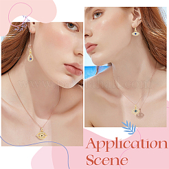 8 pz 8 stili pendenti in ottone placcato oro 18k con micro pavé di zirconi cubici&nbsp;KK-BBC0023-65