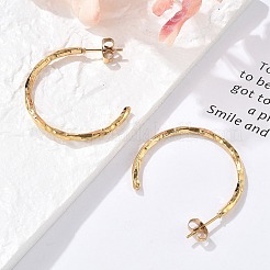 Boucles d'oreilles à tige en acier inoxydable 304 en forme de C&nbsp;EJEW-R017-04G-03