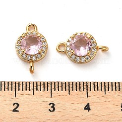 Ciondoli connettore in ottone con pavé di zirconi cubici&nbsp;KK-D093-09G-06