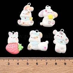 Pendentifs en résine opaque thème lapin&nbsp;RE-CBAFB89-01