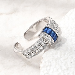 Bagues ouvertes en laiton avec micro pavé de zircones cubiques pour femmes&nbsp;RJEW-L343-04P