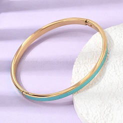 Bracciali rigidi da donna in acciaio inossidabile 304 smaltato con cerniera.&nbsp;SA-CBAC920-15G-01C