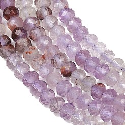 Natürliche violette Phantomquarz-Perlenstränge aus violettem Lodolith&nbsp;G-B175-A22-3x4mm