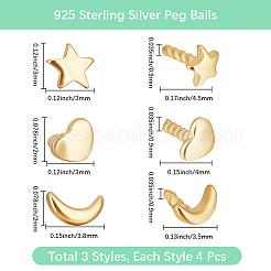 12 Stück 3 Stile Sterling Silber Ösen&nbsp;STER-BBC0008-11G