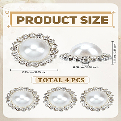 4 Stück Legierungs-Strass-Ösenknöpfe&nbsp;BUTT-LP0001-26